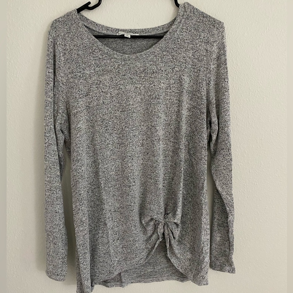 Green Envelope long sleeve Sweater with rouching detail
